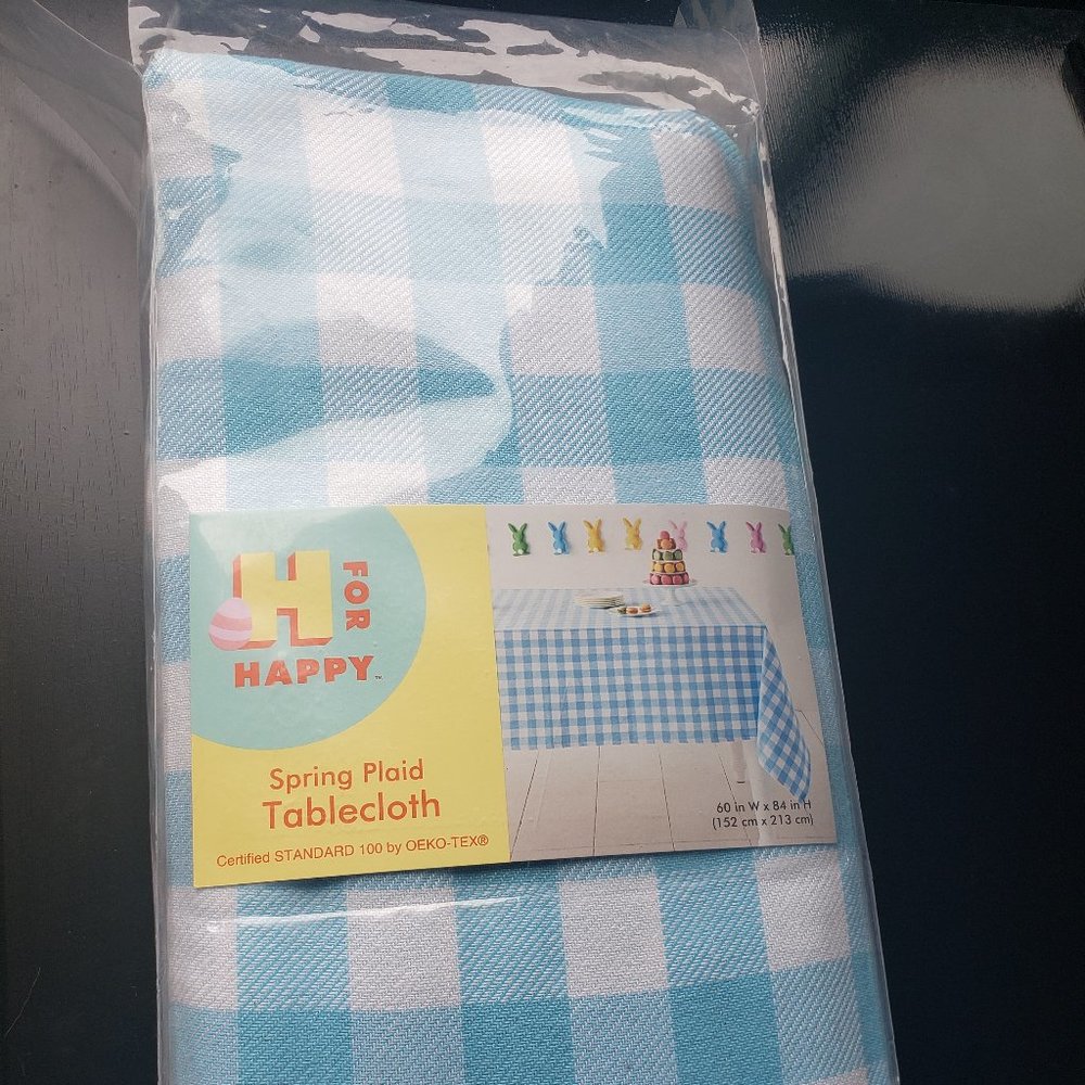 Tablecloth Spring Plaid Blue Oval and Oblong Tables 60'x84' (152x213cm) …
